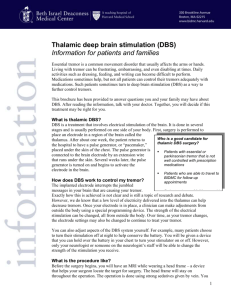 Thalamic deep brain stimulation (DBS)