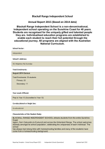 2015 Annual Report - Blackall Range Independent School