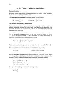 S1 Key Points – Probability Distributions