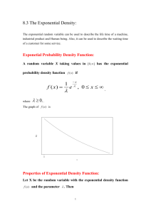 (III) The Exponential Density: