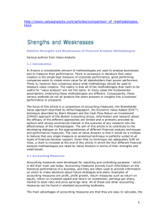 Relative strengths and weaknesses of financial analysis