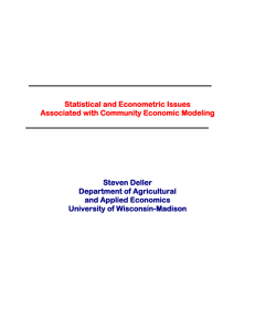Statistical and Econometric Issues