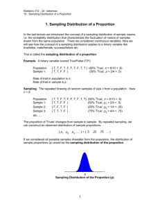 Sampling Distribution of a Proportion