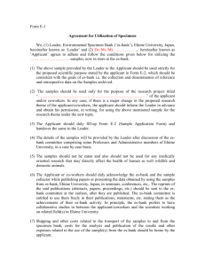 Form E-1 Agreement for Utilization of Specimens - es-BANK