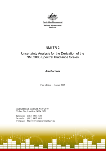 NMI TR 2 Uncertainty Analysis for the Derivation of the NML2003