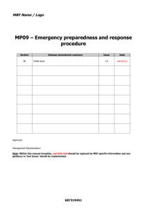 MP09 Emergency Response