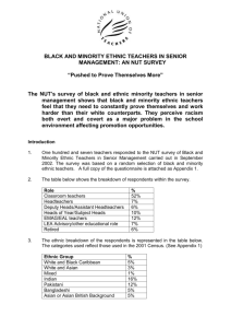survey of black and minority ethnic teachers in senior