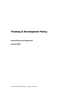 Training and development policy