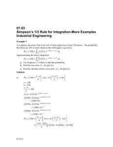 Simpson`s 1/3 Rule for Integration