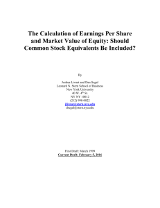 The Calculation of Earnings Per Share and