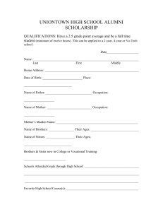 uniontown high school alumni scholarship