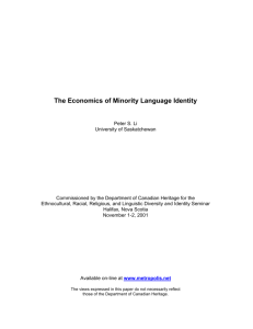 The Economics of Minority Language Identity