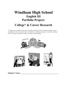 Senior Project – College and Career Unit