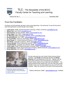 Newsletter of the Faculty Center for Teaching and Learning
