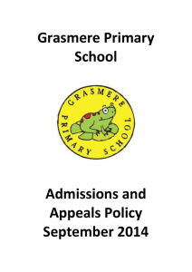 Grasmere Primary School Admissions and Appeals Policy