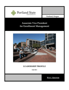 THE OPPORTUNITY - Portland State University