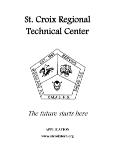 ENROLLMENT APPLICATION - St. Croix Regional Technical Center