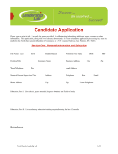 Leadership Lab Application - North SA Chamber of Commerce