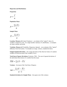 Lecture Notes Dispersion and Distributions