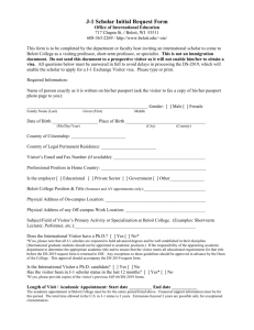 J-1 Scholar Initial Request Form