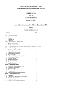 Model rules for an incorporated association