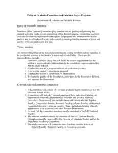 F&W Policy on Graduate Committees and Graduate Degree Programs