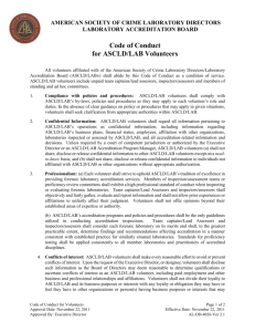 ASCLD/LAB Code of Conduct for Volunteers Form