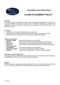 Class Placement Policy - Springfield Lakes State School