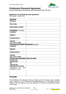 Professional Placement Agreement