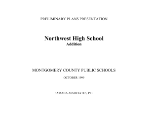 Preliminary Plans - Montgomery County Public Schools