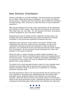 New Director Orientation - Mississauga Halton LHIN
