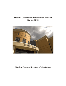 Student Orientation Information Booklet