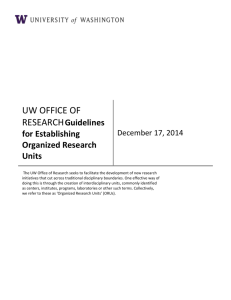 UW OFFICE OF RESEARCH - University of Washington