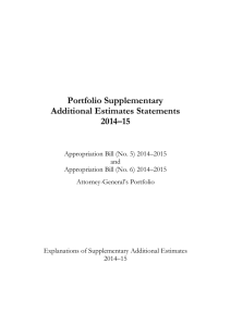 Portfolio Supplementary Additional Estimates Statements 2014–15