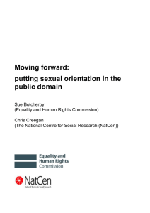 Moving forward: putting sexual orientation in the public domain