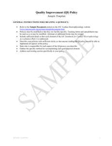 Sample QI Policy - Intersocietal Accreditation Commission