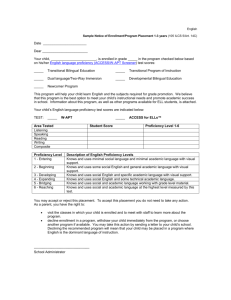 Sample Notice of Enrollment/Program Placement 1