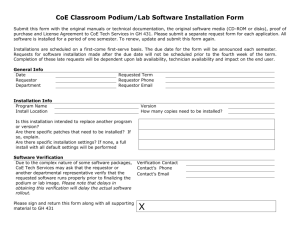 CoE Classroom Podium/Lab Software Installation Form