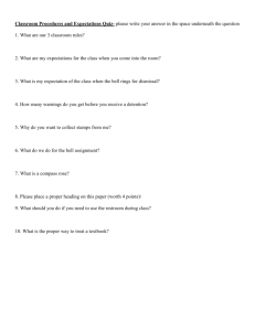 Classroom Procedures and Expectations Quiz