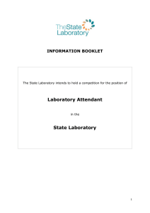 Laboratory Attendant Vacancy March 2015