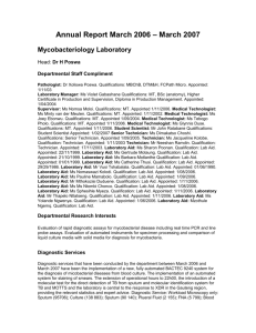 mycobacteriology laboratory annual report