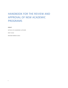 handbook for the review and approval of new academic programs