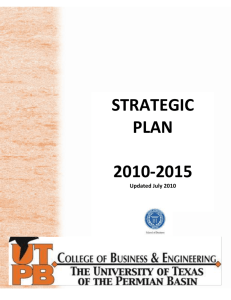 Strategic Plan - The University of Texas of the Permian Basin