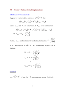 3.5 Newton`s method for solving equations