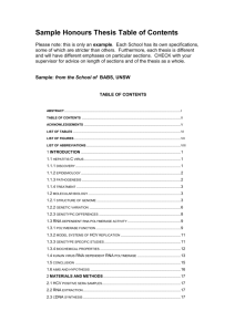 SAMPLE TABLE OF CONTENTS