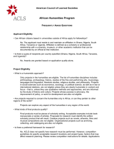 ACLS African Humanities Program - American Council of Learned
