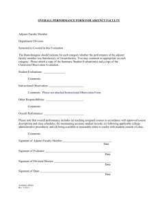 Faculty: Instructional Observation Form for Classroom & ESL