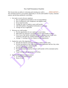 New Staff Orientation Checklist