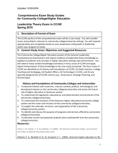 Study Guide/References for Leadership: Community College/Higher