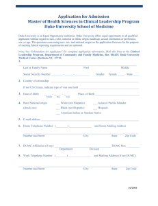 application for admission to the clinical research training program